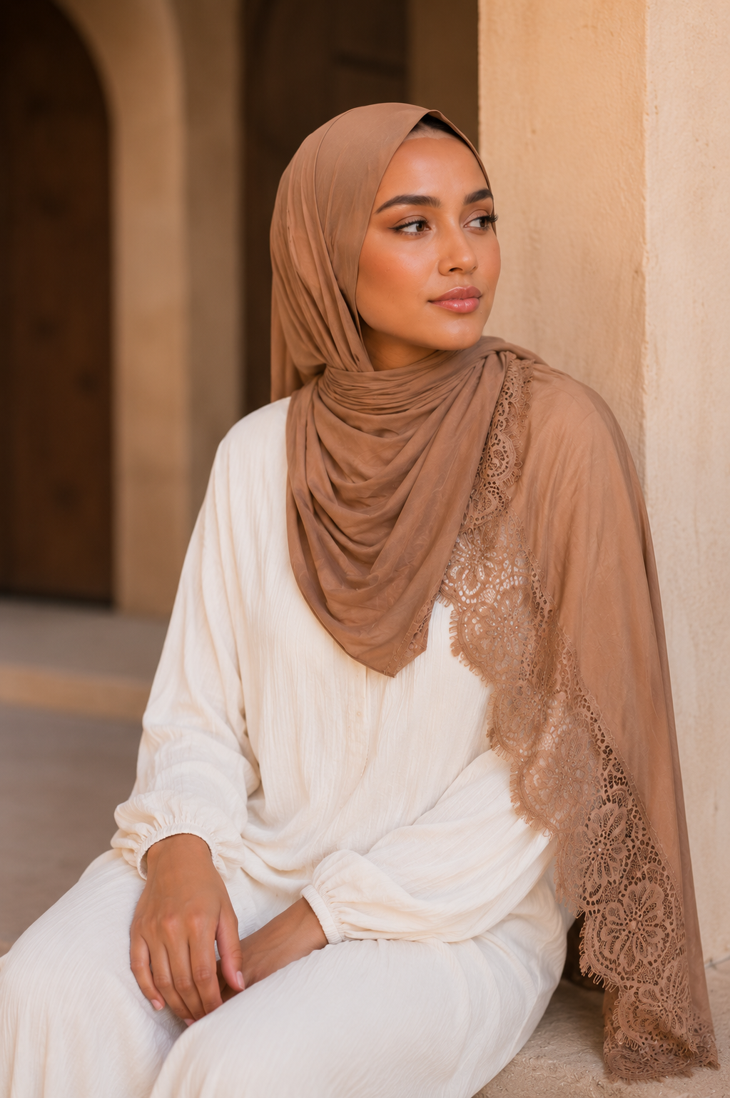 Lace Veil Modal Hijab