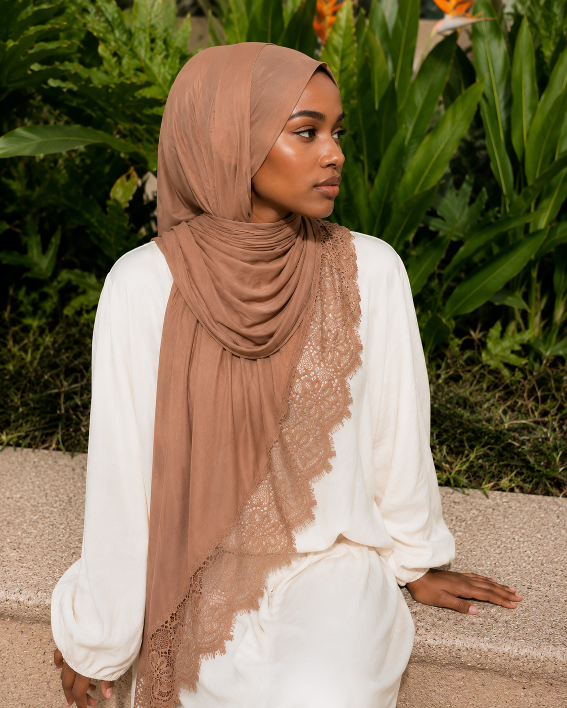 Lace Veil Modal Hijab
