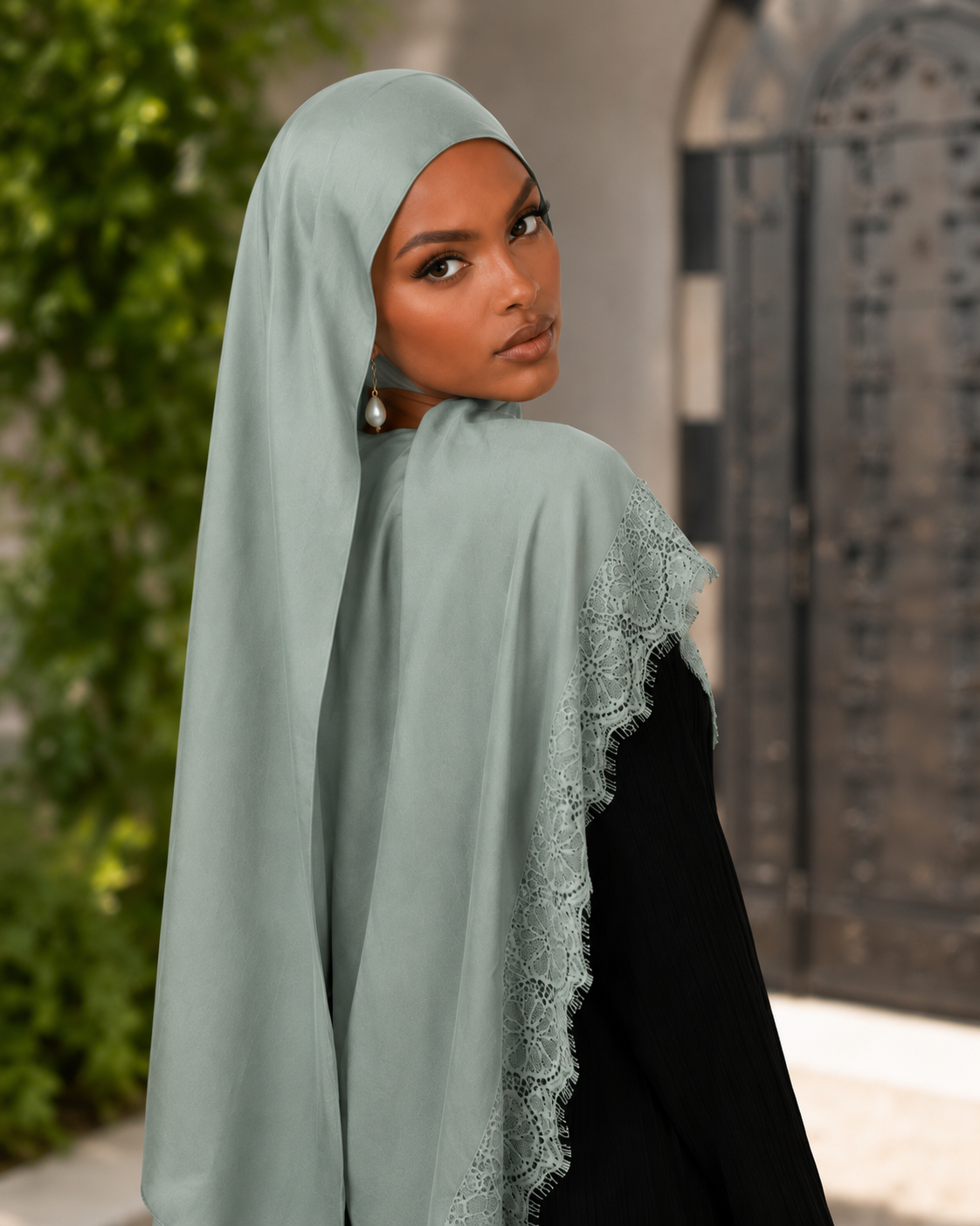 Lace Veil Modal Hijab